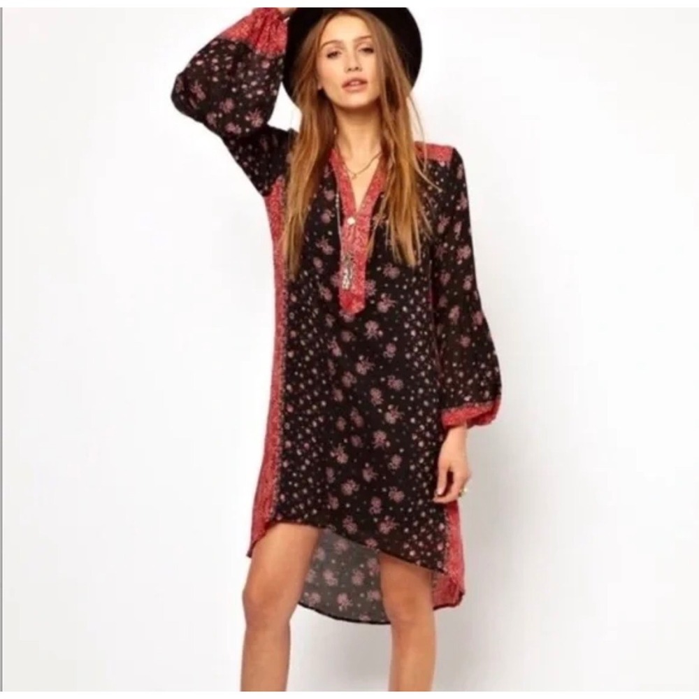 Free People‎ Peacemaker dress ho-low silky lightweight boho Gypsy